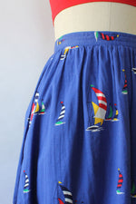 Sail Away Novelty Print Skirt S