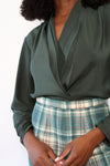 Ivy Green Surplice Blouse S/M