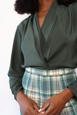 Ivy Green Surplice Blouse S/M