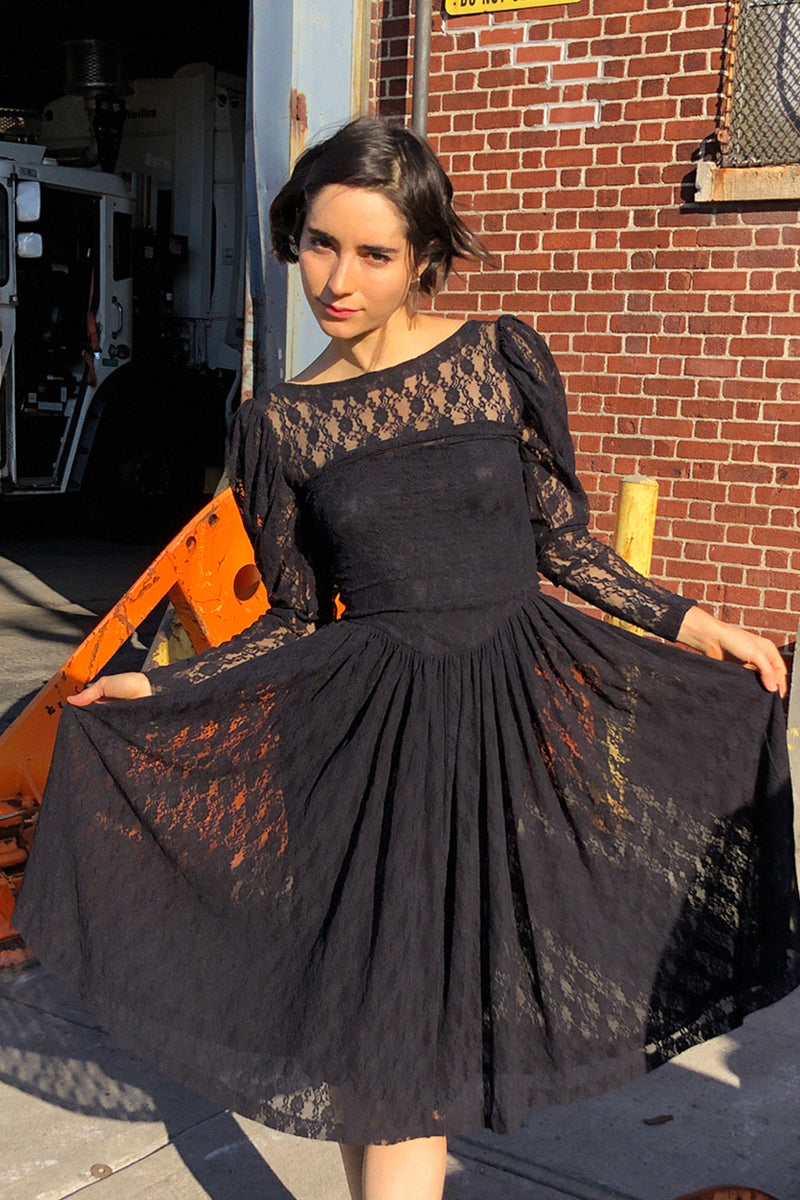 Beatrix Lace Puff Dress S/M