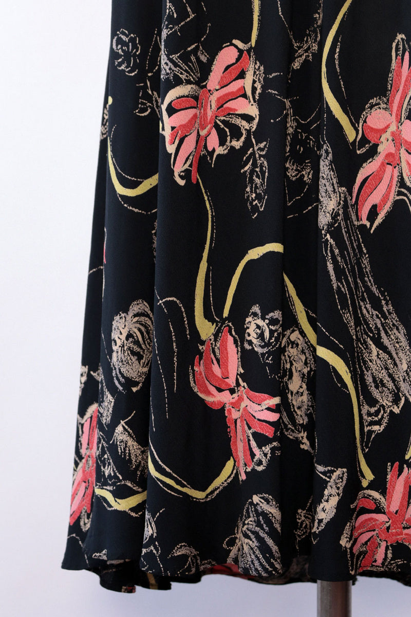 Betsey Johnson Lady Print Rayon Skirt M