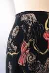 Betsey Johnson Lady Print Rayon Skirt M