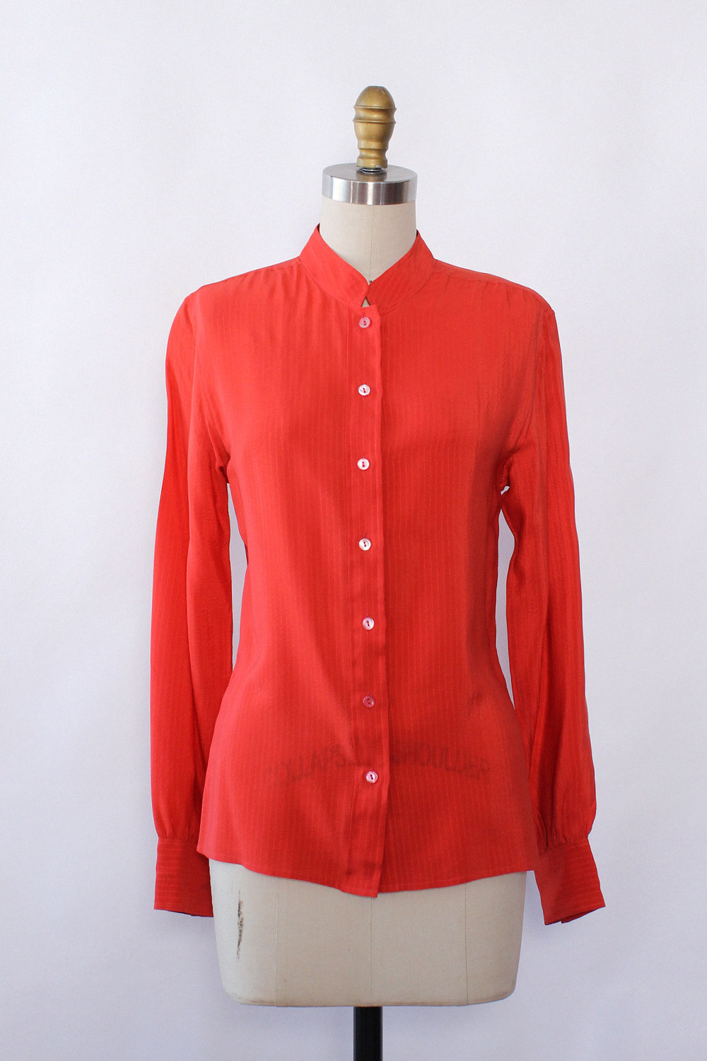 Jean Halm Crimson Silk Blouse XS/S