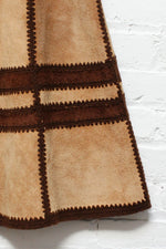 Two Tone Suede Crochet Skirt M