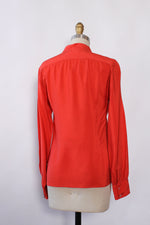 Jean Halm Crimson Silk Blouse XS/S