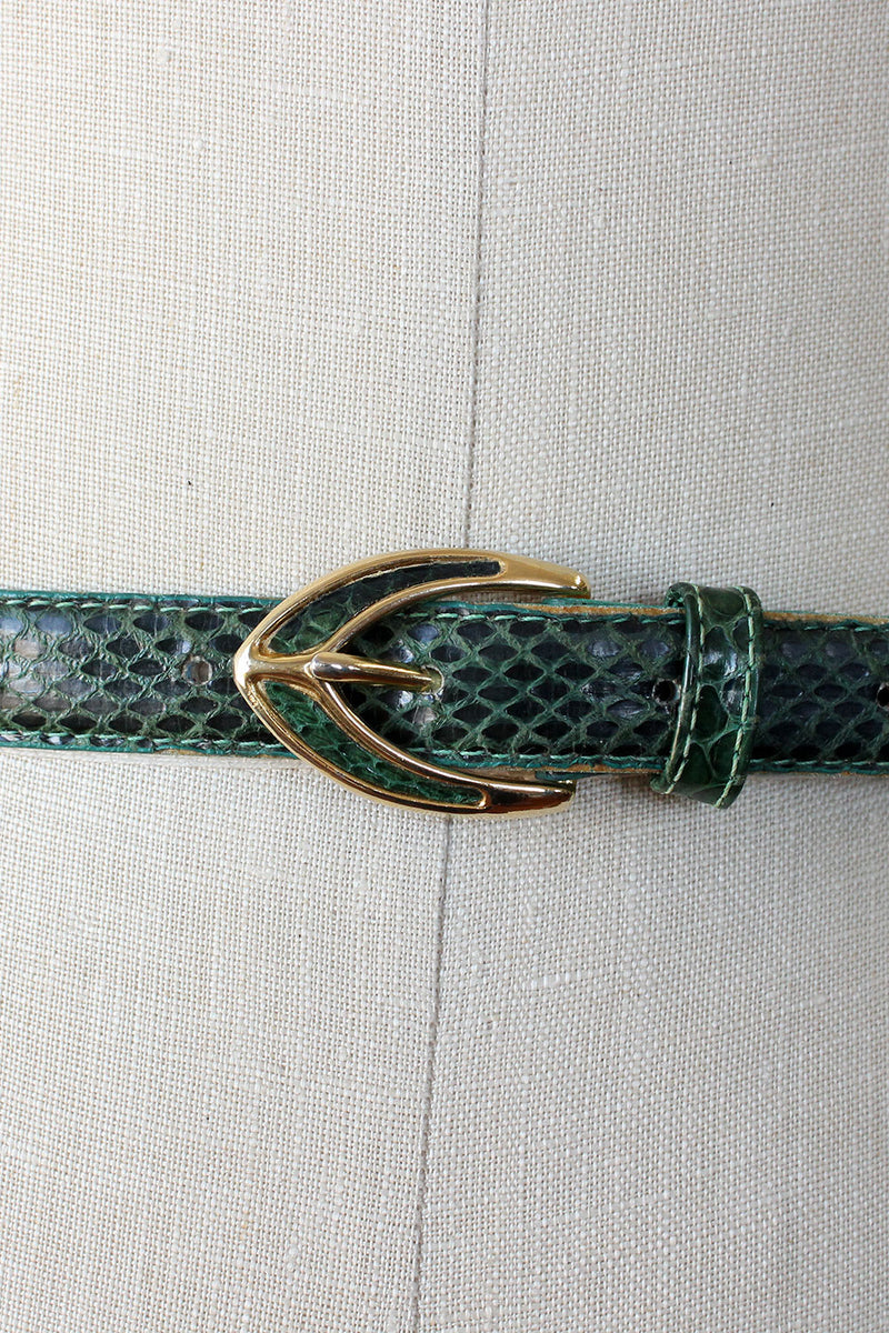 Ivy Green Snakeskin Belt