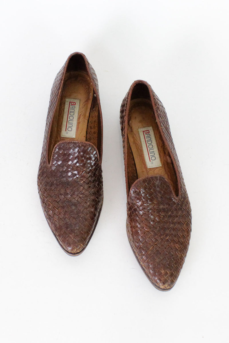 Bandolino Brown Woven Flats 8.5