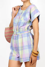 Pastel Plaid Romper S/M/L