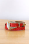 Red Leather Western Belt XS-M