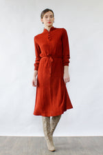Rust Bouclé Sweaterdress M