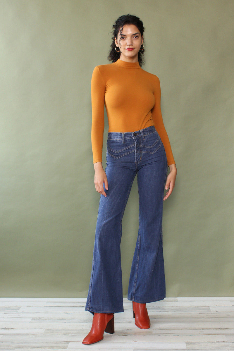 Leggns 1970s Denim Flares S/M