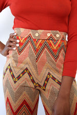 Patterned 70s Knit Flares XS/S