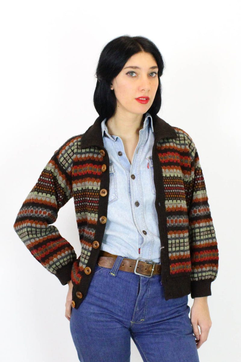 70s Into the Woods Cardigan M