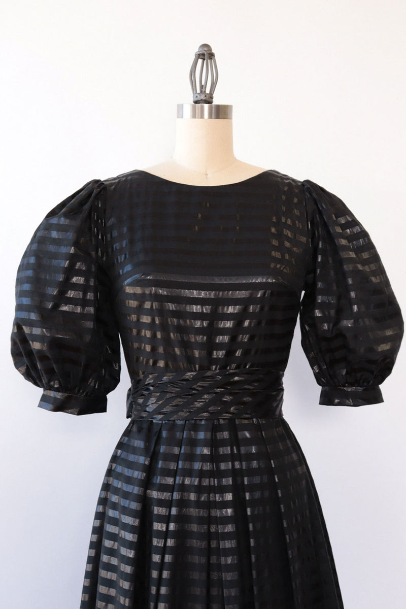 Wet Look Stripe Peasant Gown XS/S