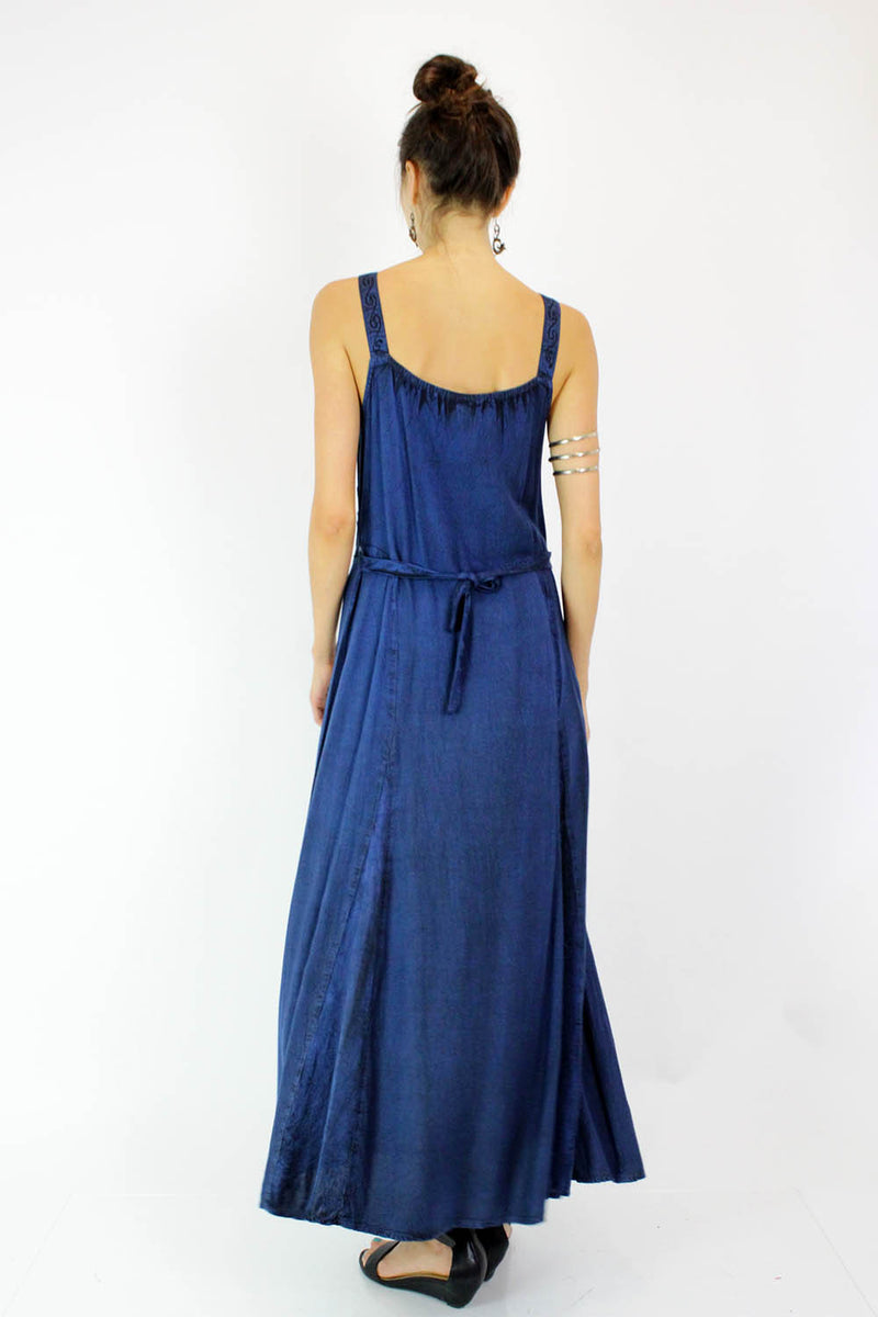 Inky Indian Maxi Dress S/M