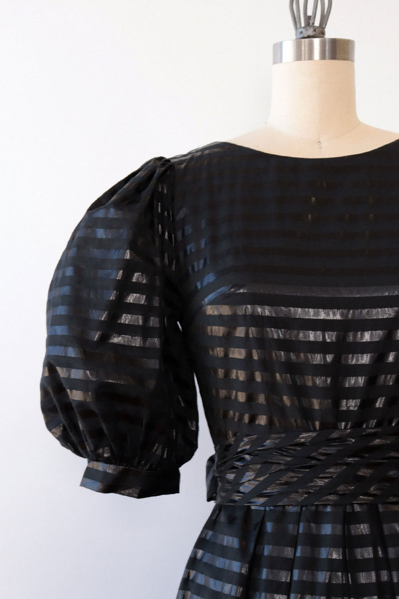 Wet Look Stripe Peasant Gown XS/S