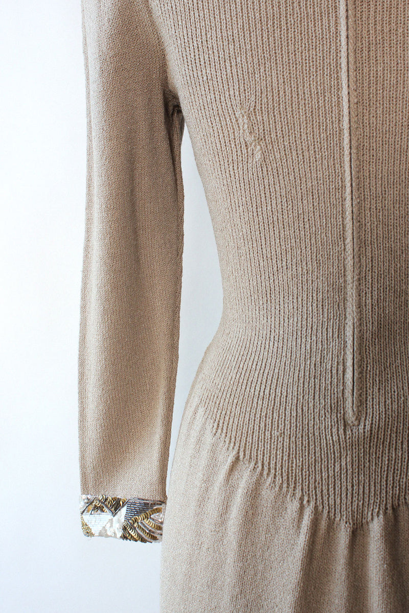 Embellished Puff Shoulder Sweaterdress XS-M