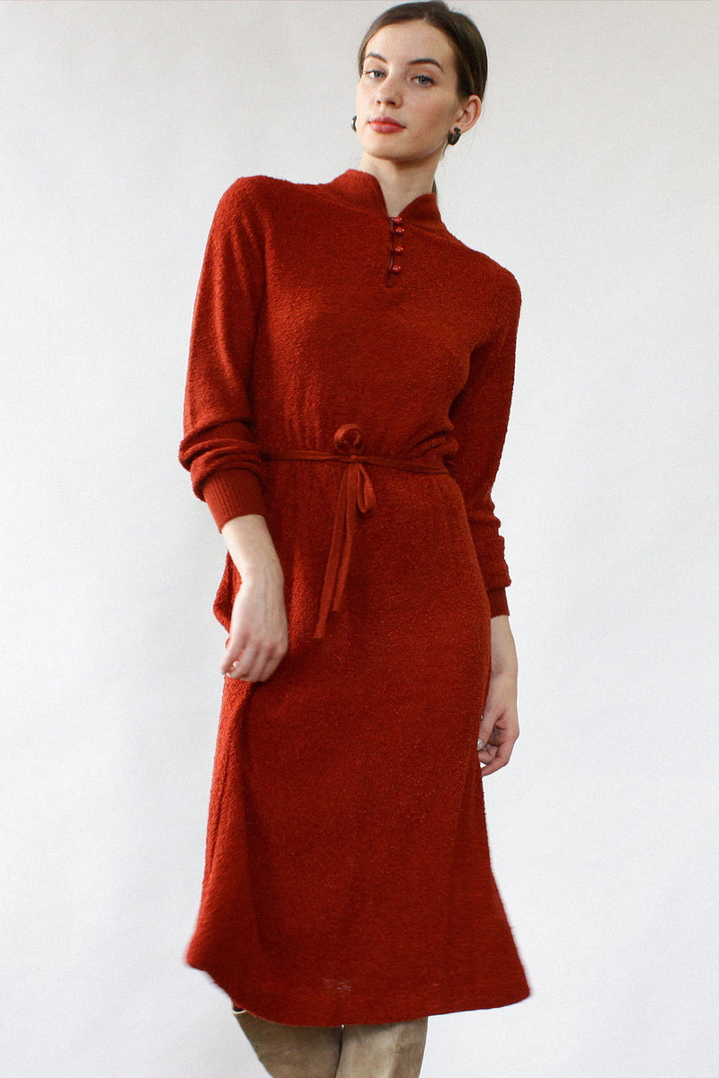 Rust Bouclé Sweaterdress M