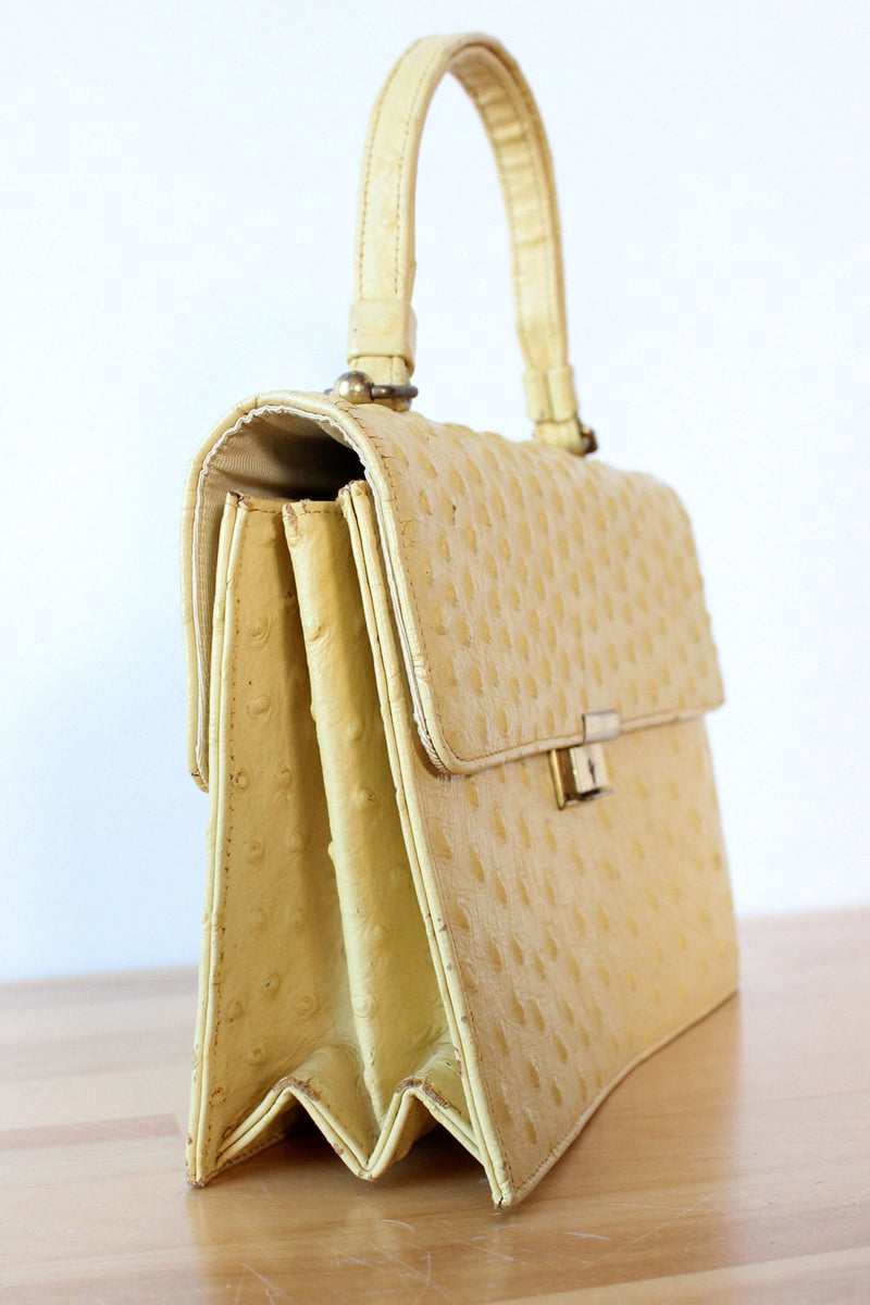 Ecru Ostrich Handbag