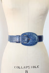 Rexx Blue Snakeskin Belt