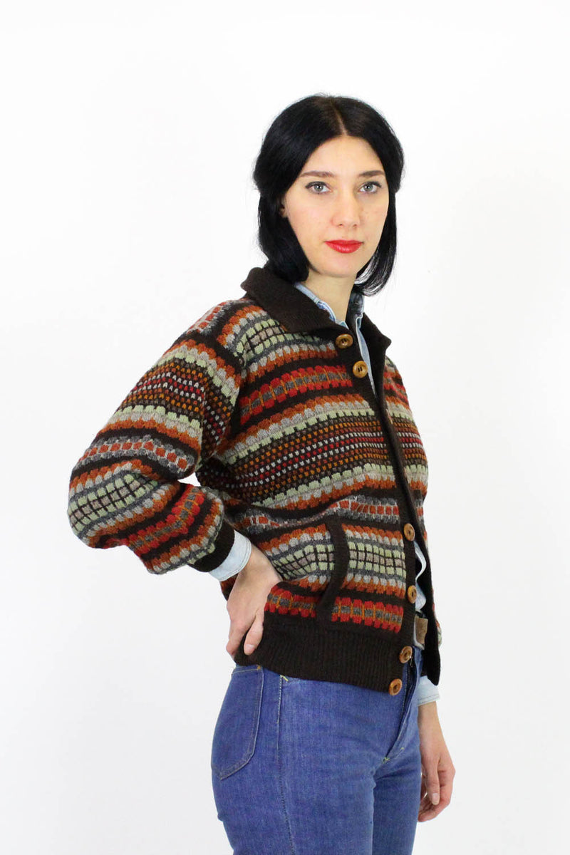70s Into the Woods Cardigan M