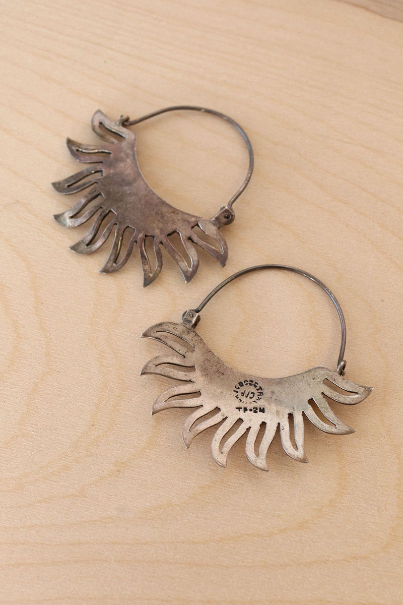 Taxco Sterling Sun Hoops