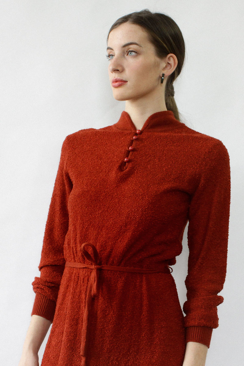 Rust Bouclé Sweaterdress M
