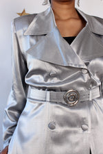 Lori Liquid Silver Pantsuit L