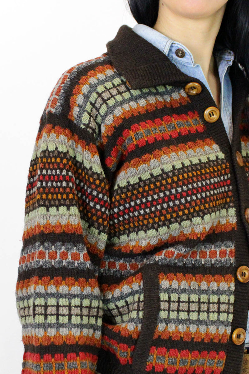 70s Into the Woods Cardigan M