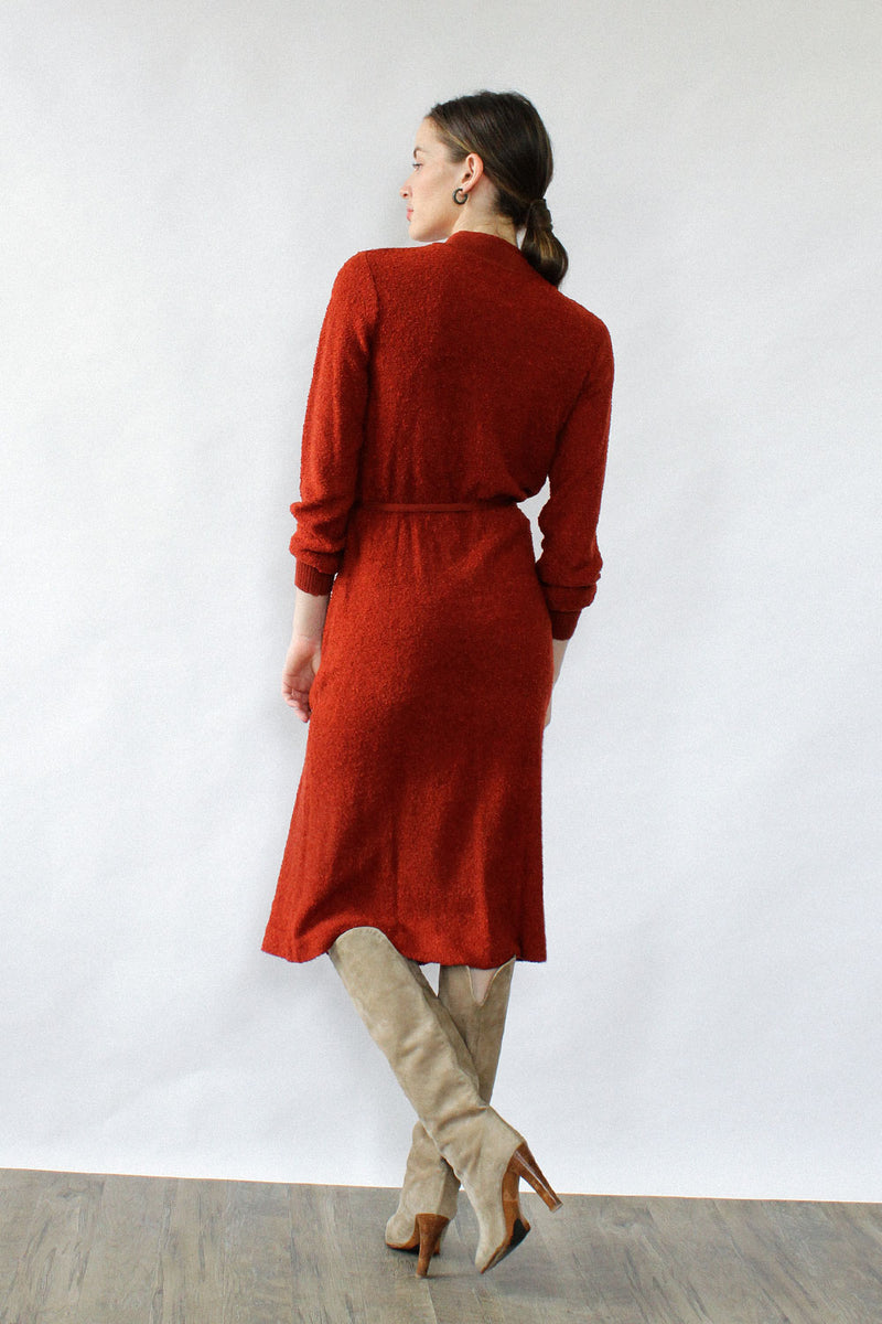 Rust Bouclé Sweaterdress M