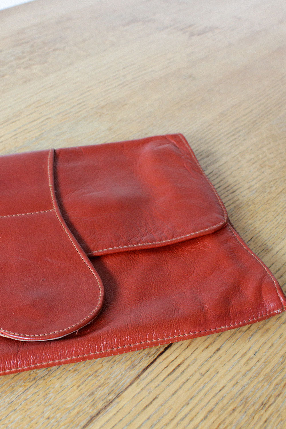 Rust Leather Clutch