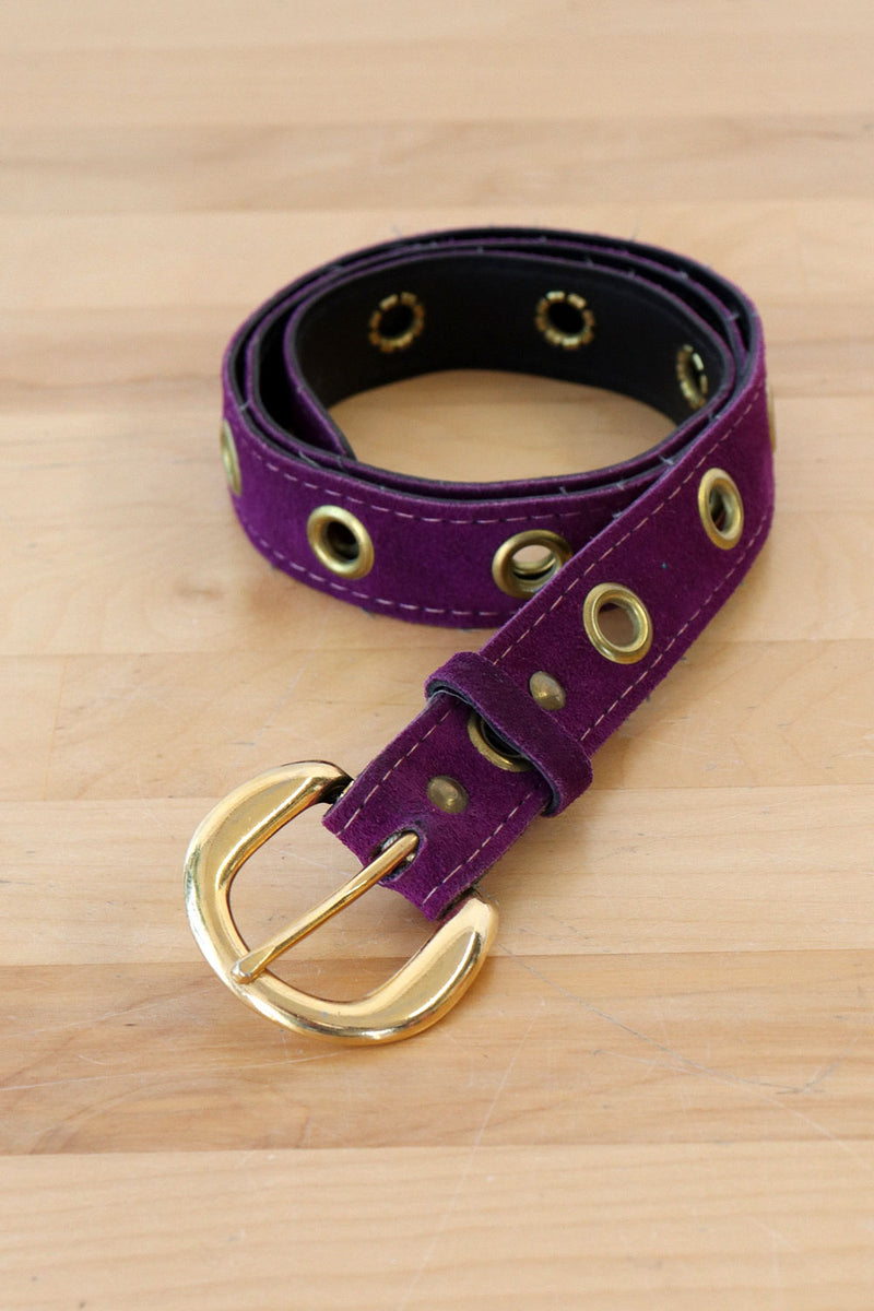 Violet Suede Grommet Belt XS-L