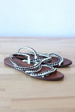 Vittadini Leather Rope Sandals 7 1/2-8