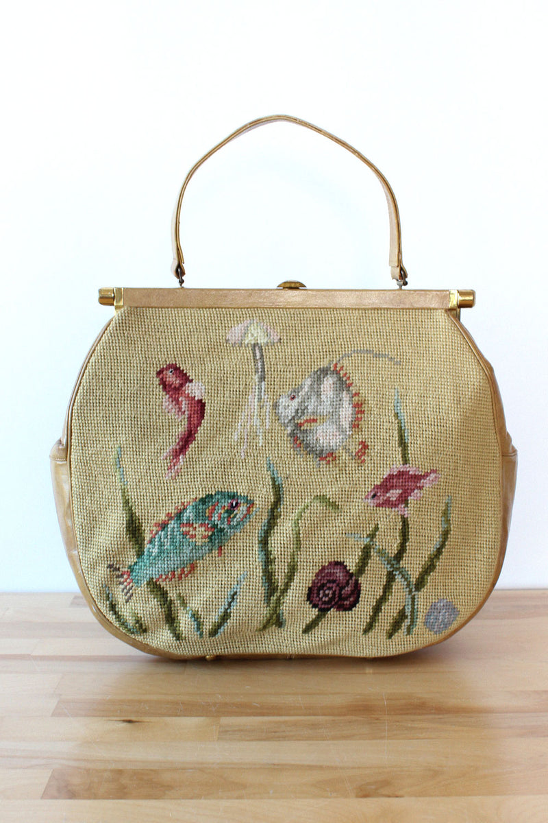 Needlepoint Aquatic XL Purse