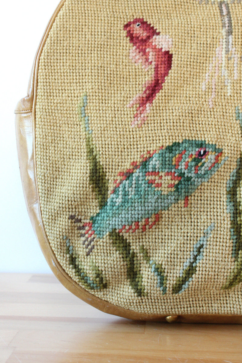 Needlepoint Aquatic XL Purse