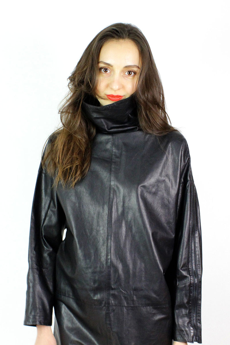 North Beach Leather Zip Dress S/M