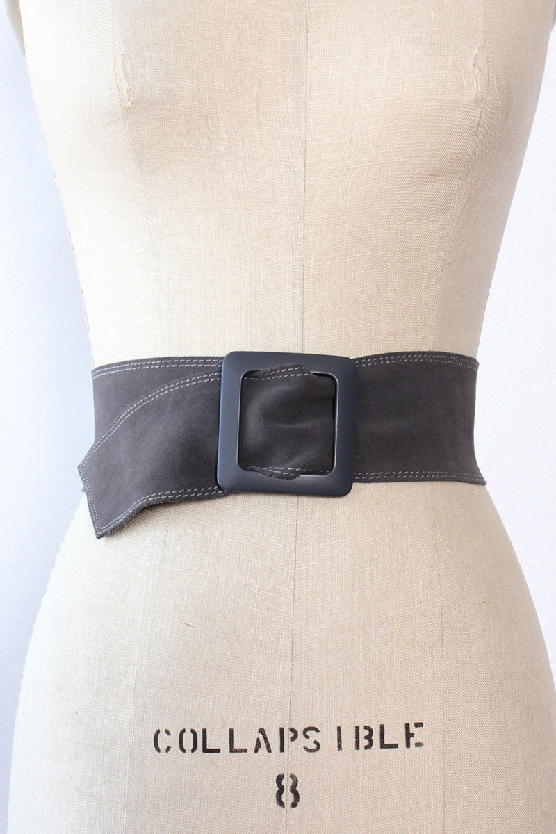 Pewter Suede Thick Belt
