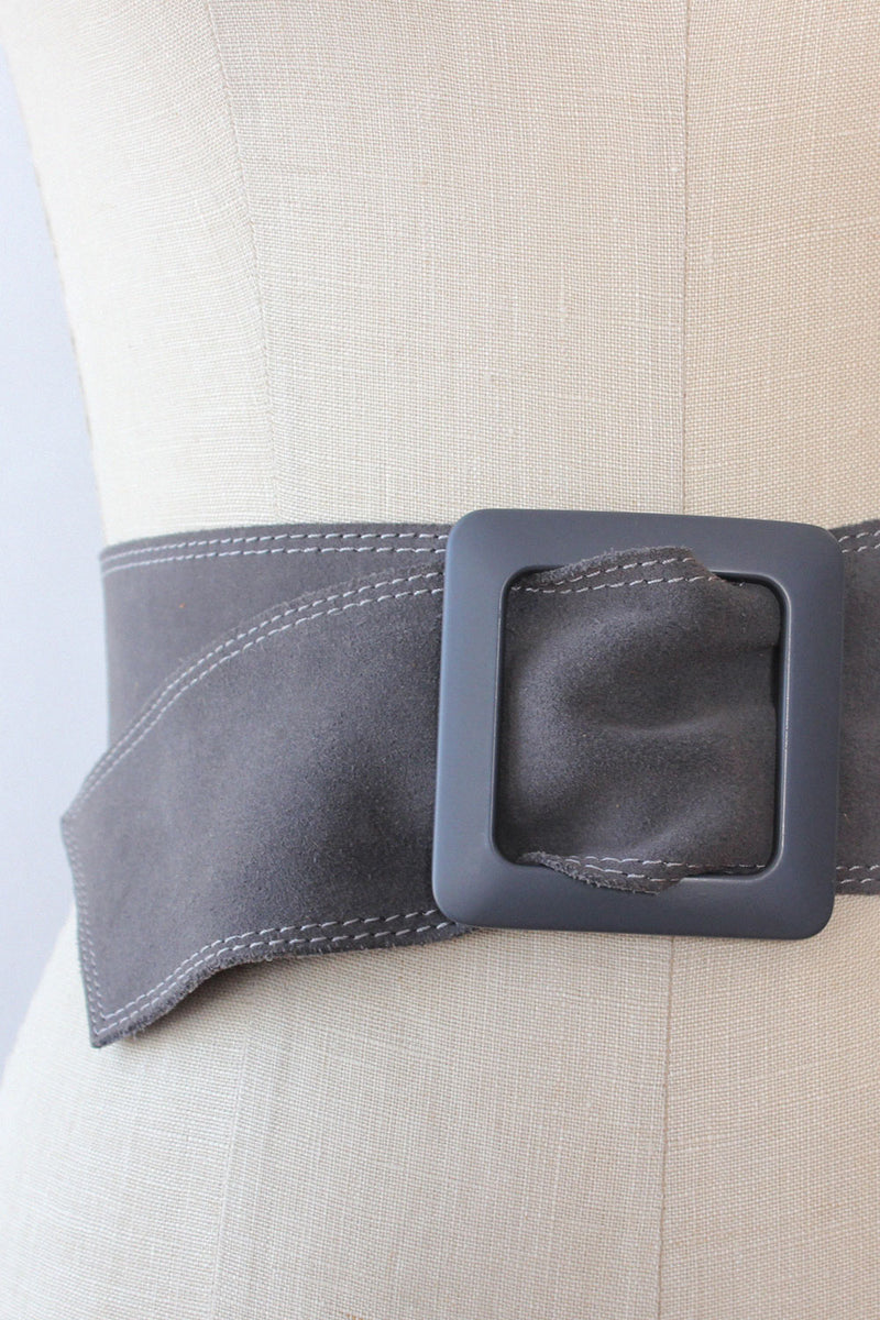 Pewter Suede Thick Belt