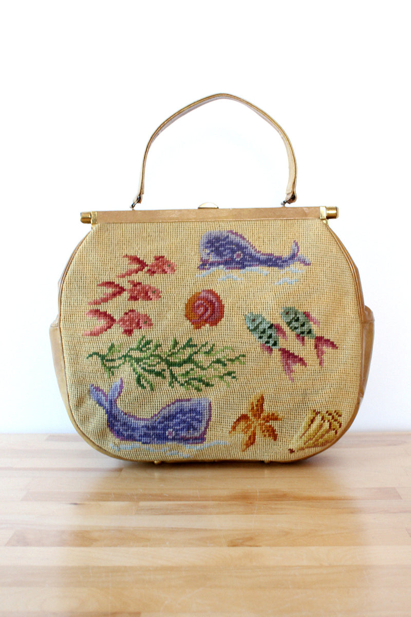 Needlepoint Aquatic XL Purse