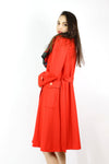 Bright Red Belted Trench S/M