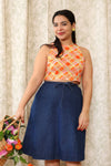 Dark Denim Drape Wrap Skirt M/L