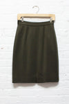 Jaeger Olive Wool Knit Skirt S