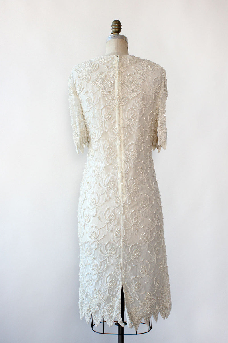 Carina Pearly Beaded Dress L