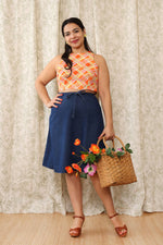 Dark Denim Drape Wrap Skirt M/L