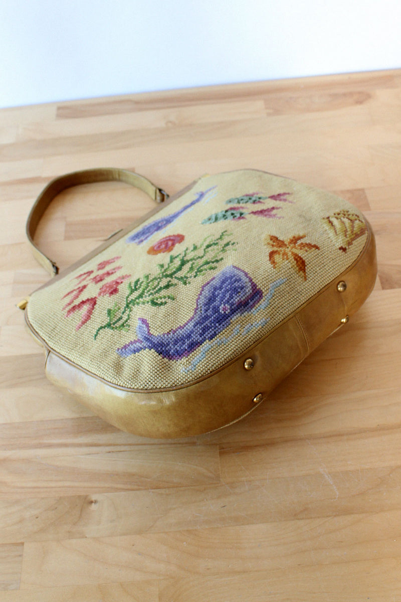 Needlepoint Aquatic XL Purse