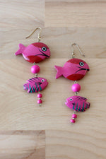 Fuchsia Fishy Fish Earrings
