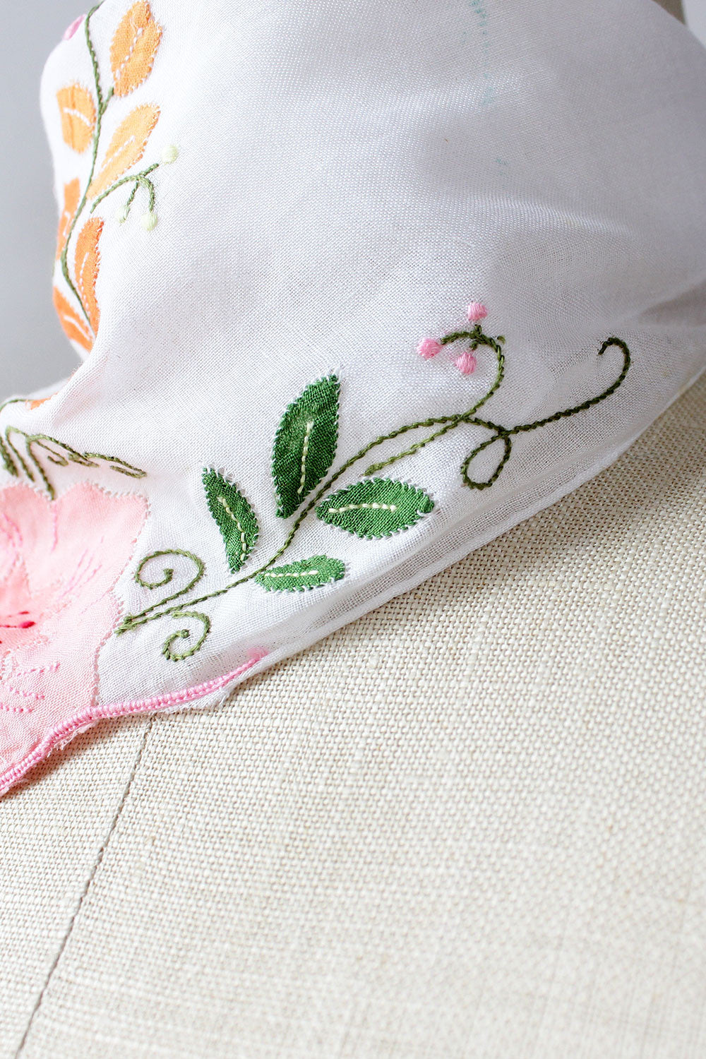 Peony Embroidered Neck Scarf