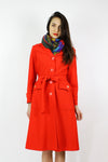 Bright Red Belted Trench S/M