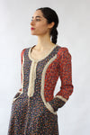 Gunne Sax Calico Maxi Dress S/M