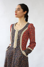 Gunne Sax Calico Maxi Dress S/M